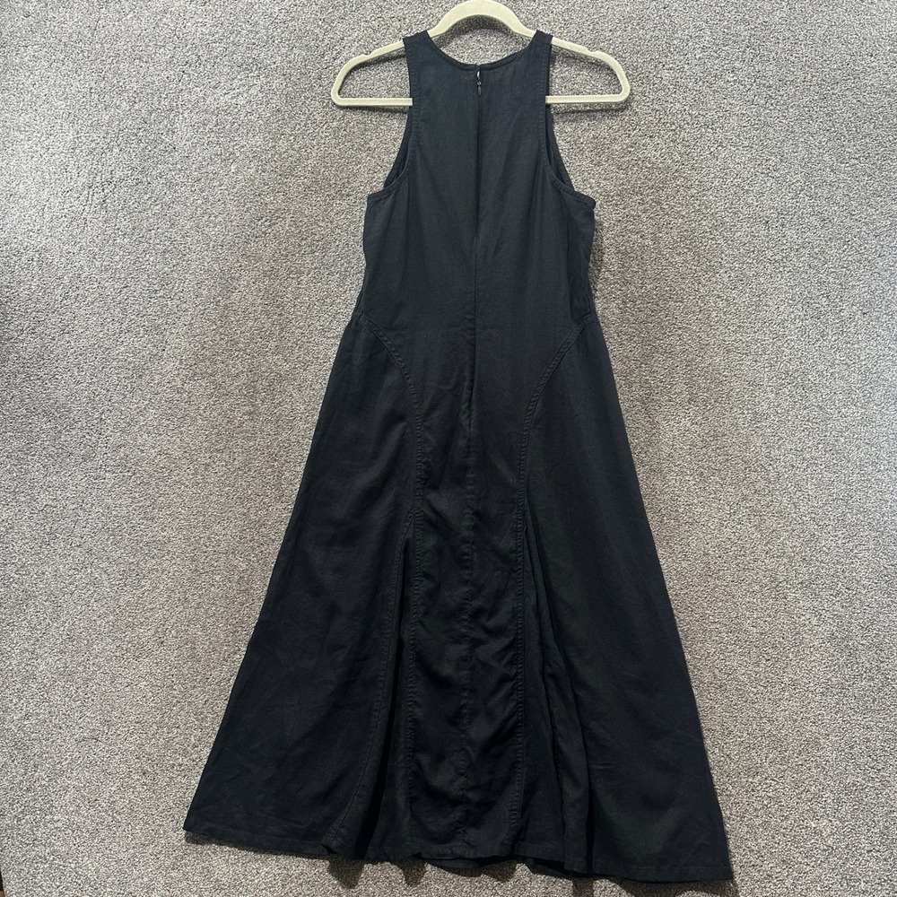 Future Collective Hi Neck Midi Dress Size 10 Black Lagenlook Minimalist‎ Coastal